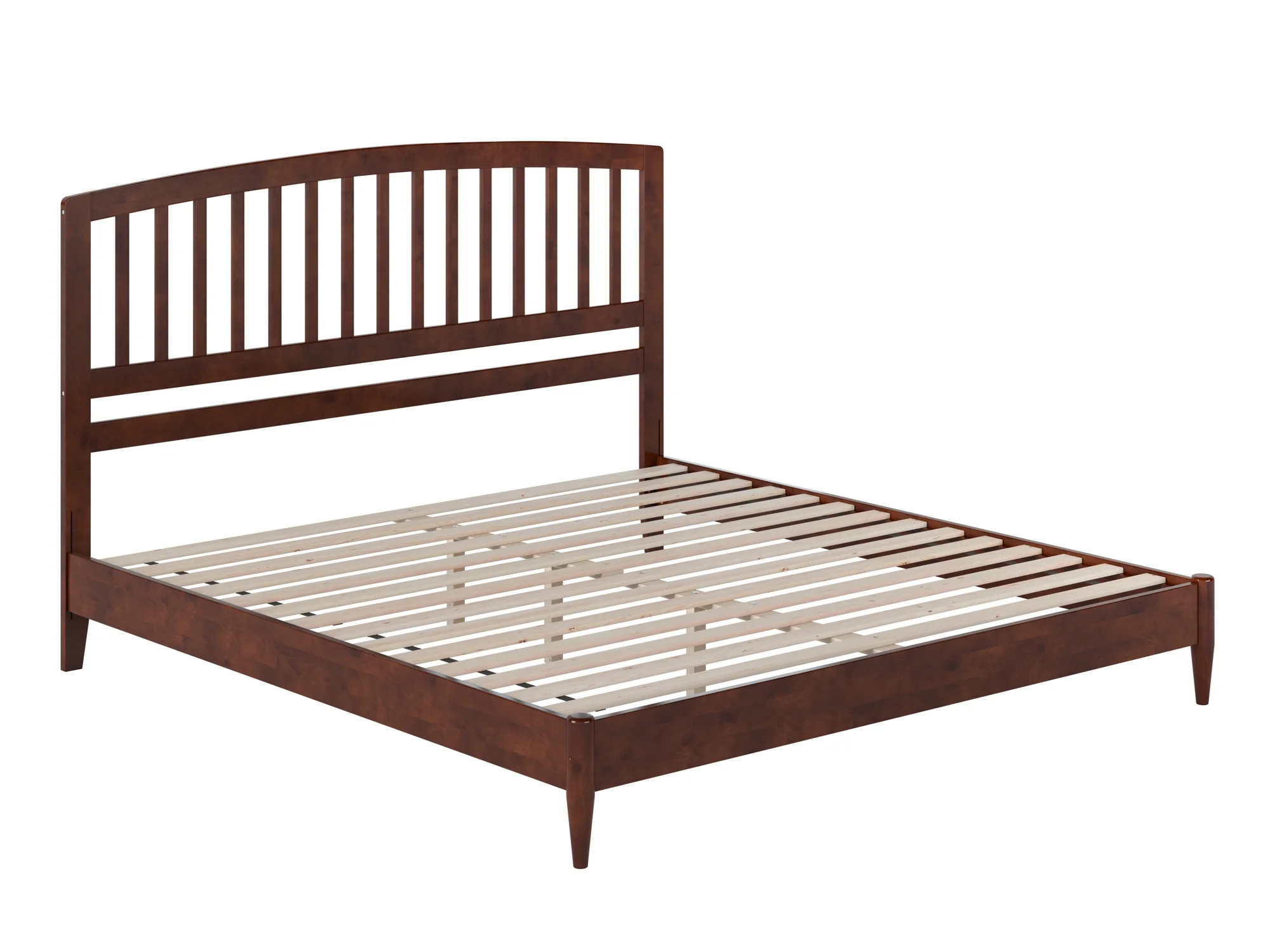 AFI Quincy King Solid Wood Low Profile Platform Bed, Walnut