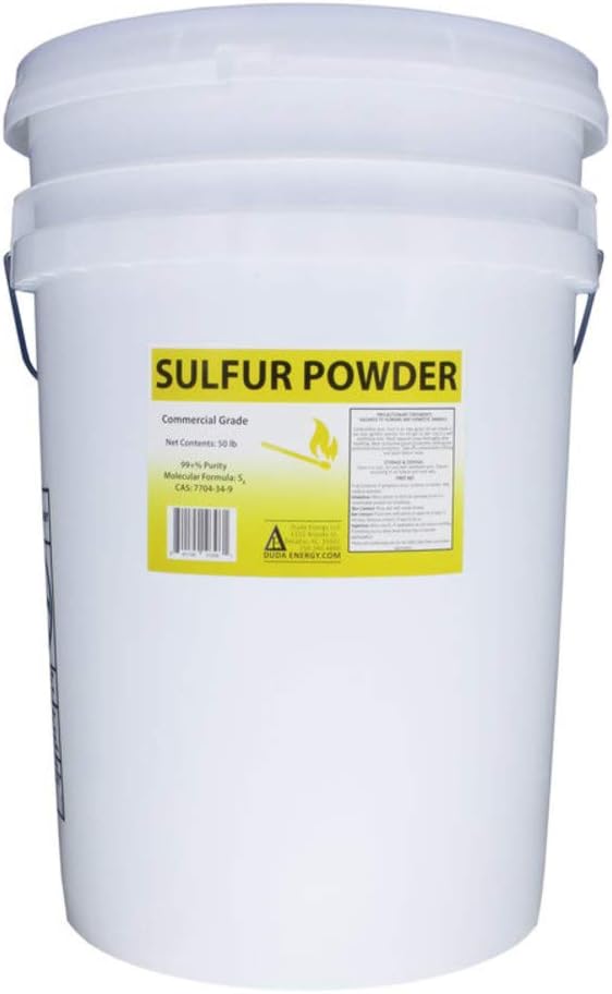 Duda Energy 50 lb Pail Yellow Sulfur Powder Fertilizer, Commercial Grade, Elemental