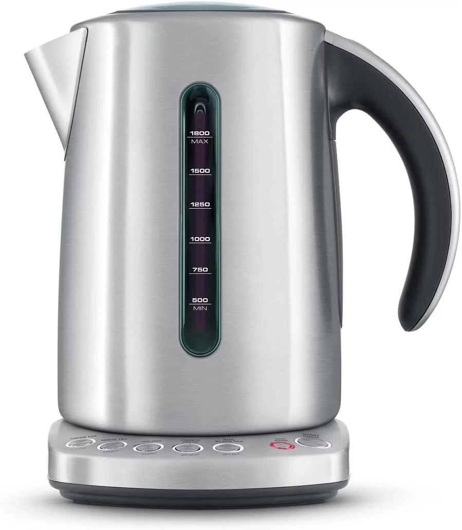 Electric Kettle with Hold-Warm Function, 5 Temperature Settings, Brushed Stainless Steel