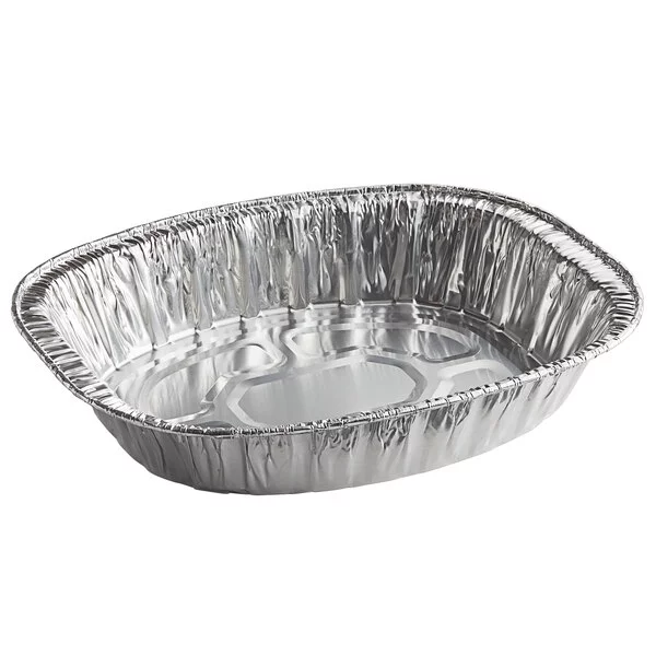 VeZee Disposable Oval Roasting Pan - Durable Turkey Roaster Pans Extra Large, Heavy-Duty Aluminum Foil, Deep, Oval Shape for Chicken, Meat, Brisket, Roasting, Baking, Recyclable: 25 Pans