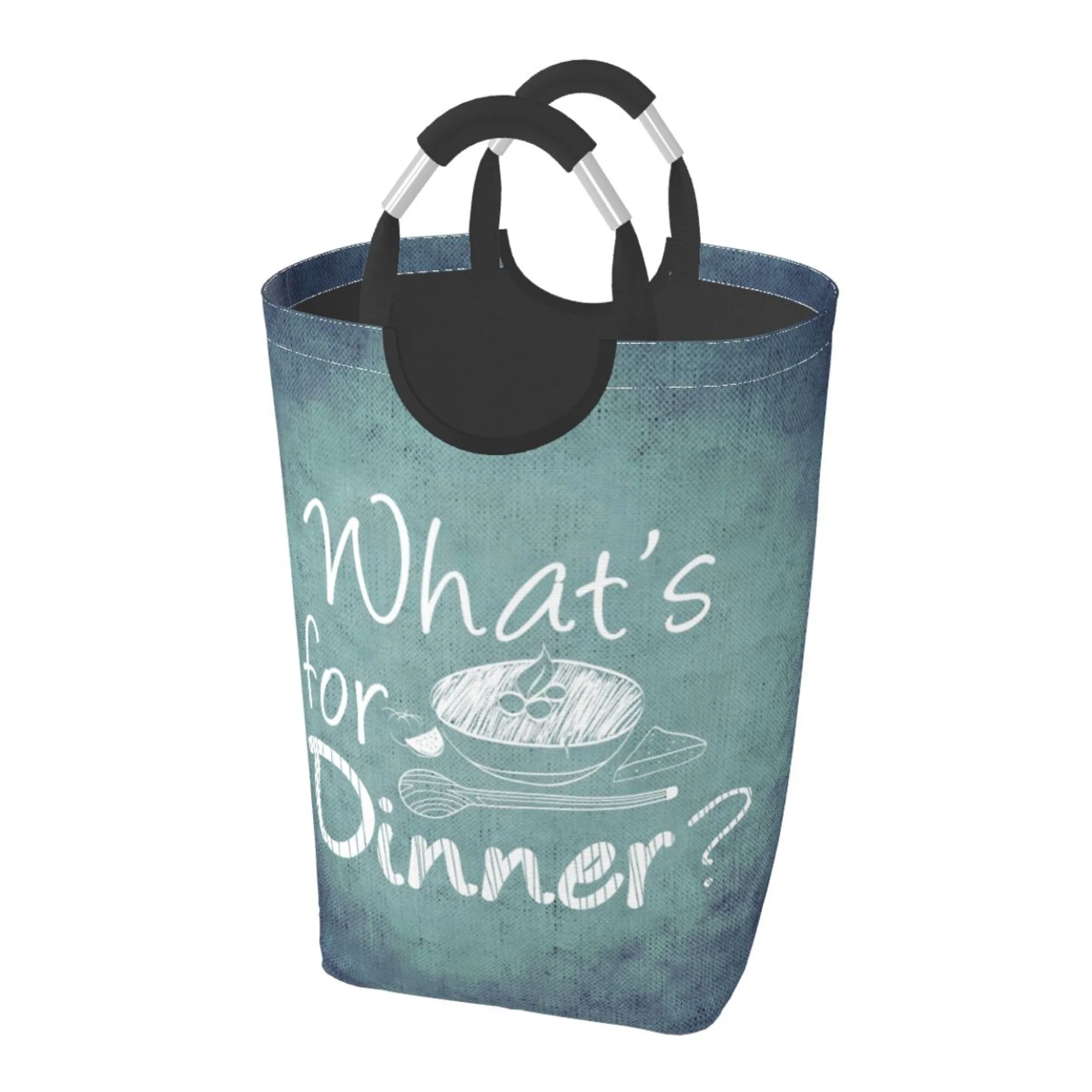 Waterproof Collapsible Laundry Hamper, Cartoon Food Noodles Aluminum Handle Laundry Bag Storage Basket, 50L