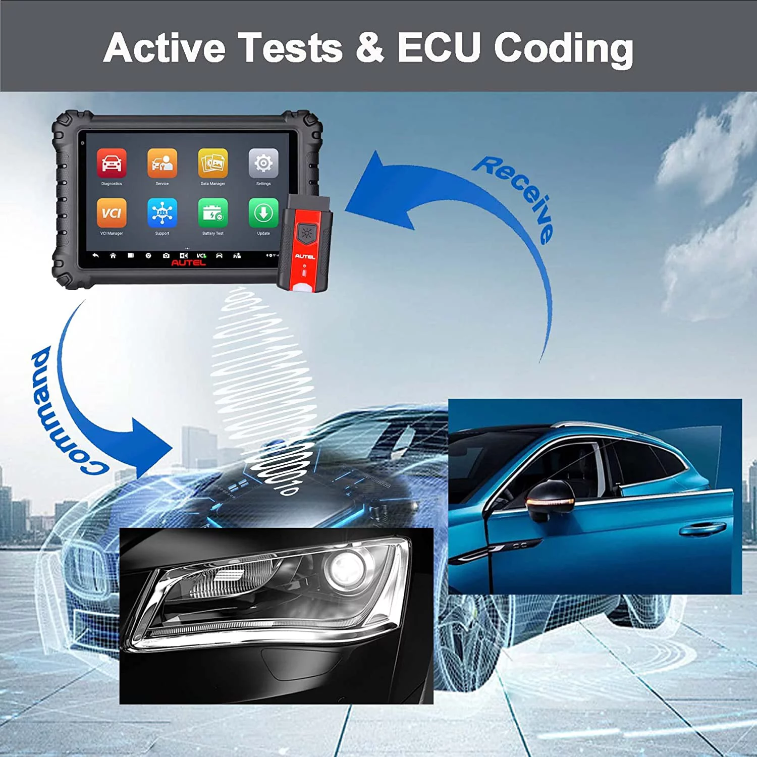 Autel Scanner, Autel MS906 Pro-TS, Autel MaxiSys, 2022 Vehicle Full System Diagnostic Tool OBD2 Scanner ECU Coding Active Test Cloud Service 36+ Function Upgraded MS906S MS906PRO MS906BT MK906BT MK906