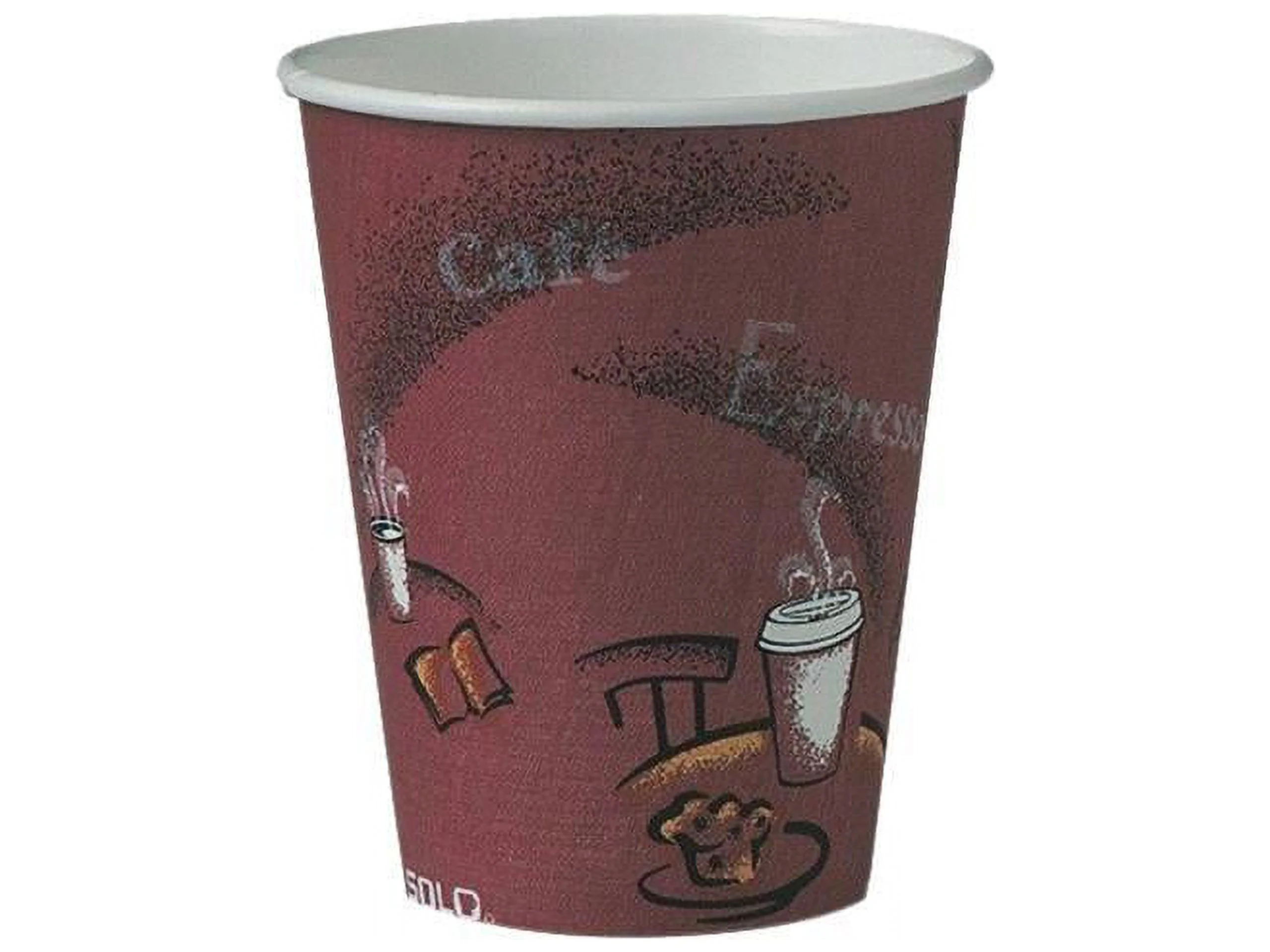 Solo Cup 378SI0041CT Bistro Design Disposable Paper Cups 8 fl oz, Maroon - 1000 / Carton