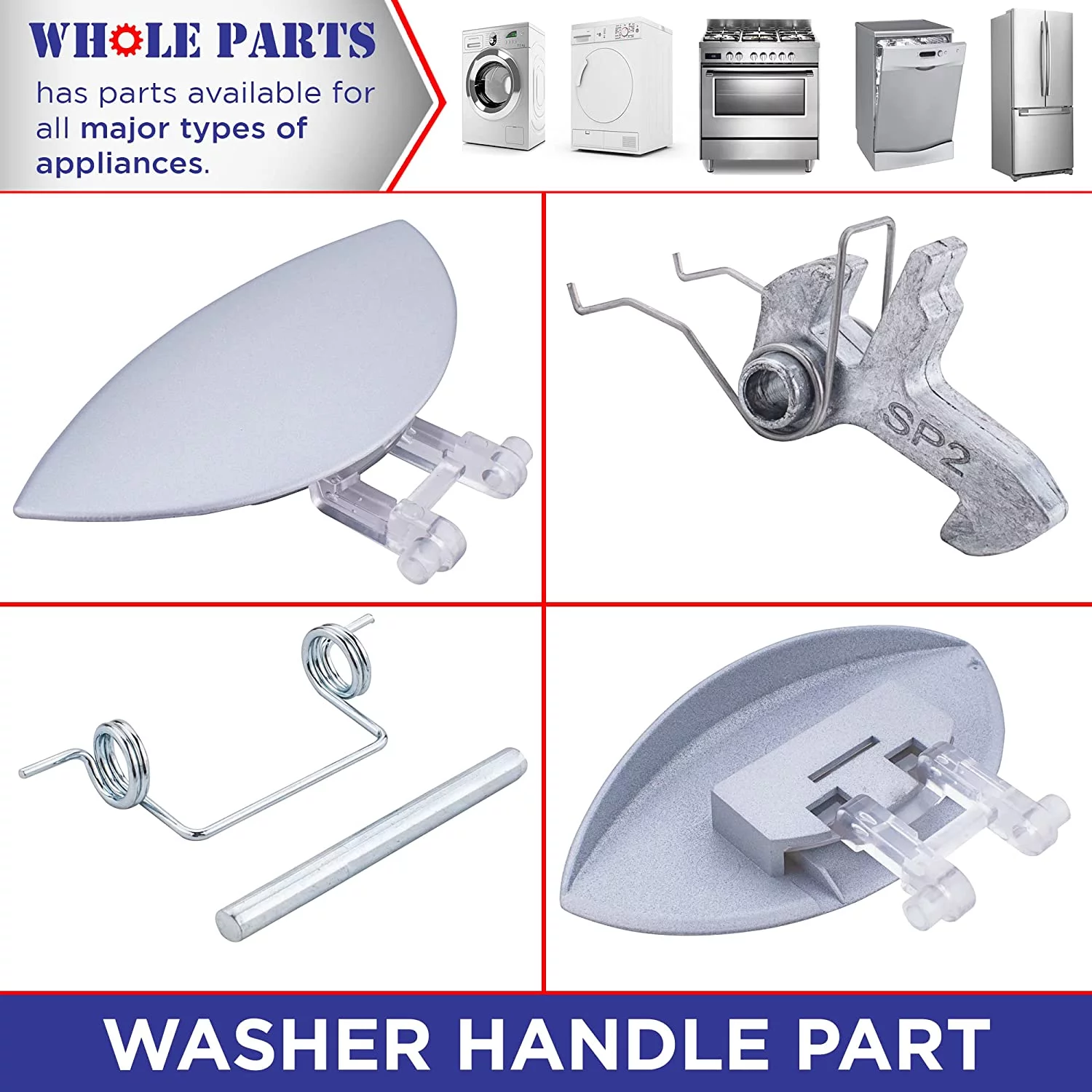 Whole Parts Washer Handle Part # 8182408 - Replacement & Compatible With Some Whirlpool Washing Machines