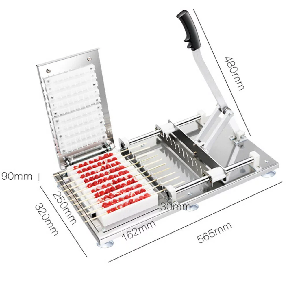Oukaning Manual Mutton Kebab Machine BBQ Skewer String Making Machine Desktop Meat Skewerqq