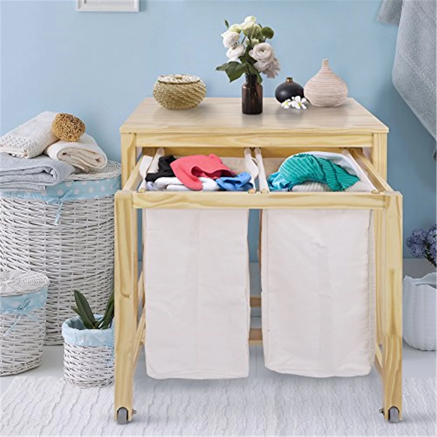 Casual Home Prep Laundry Hamper, Off-White