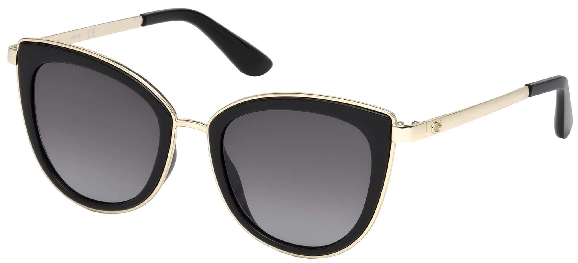 Guess GU7491 Sunglasses BLACK GOLD/GREY SHADED 52/21/140