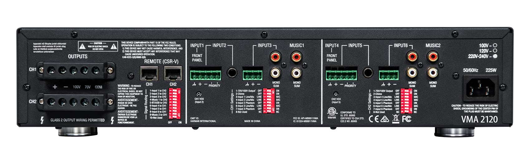 JBL VMA2120 2-Ch Commercial 70V Bluetooth Amplifier+4) 5.25