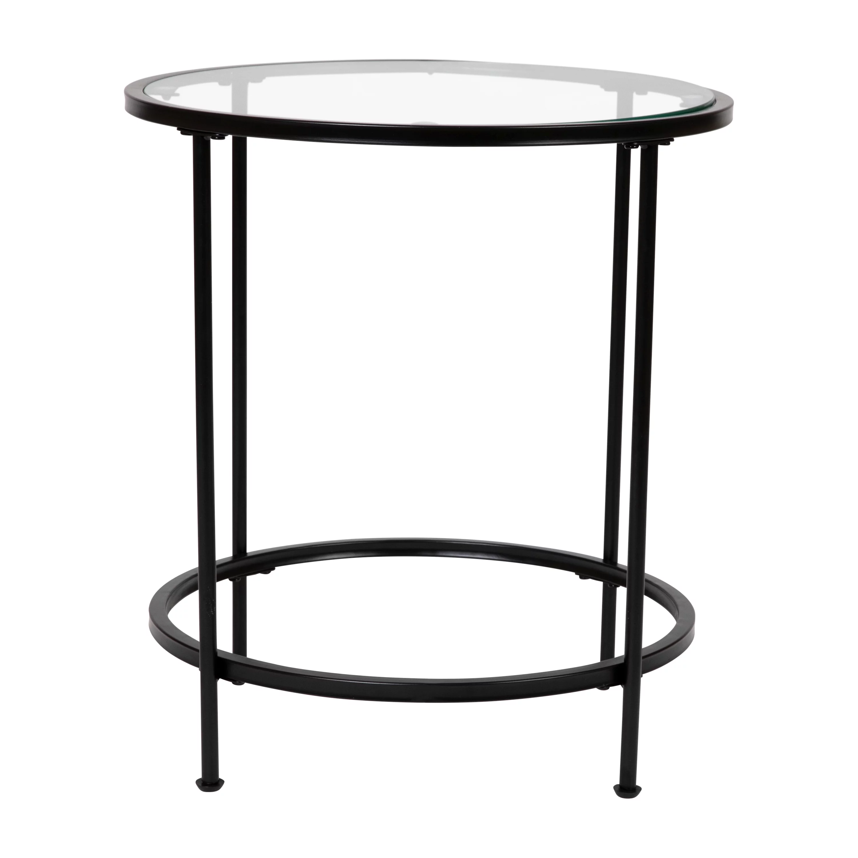 Flash Furniture Astoria Contemporary End Table, Clear/Matte Black