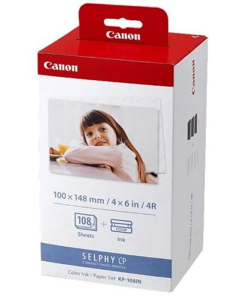 Canon SELPHY CP1300 Wireless Compact Photo Printer With Air Print and Mopria Device Printing Black With Canon KP108 Paper And Black Hard Case To Fit All Together