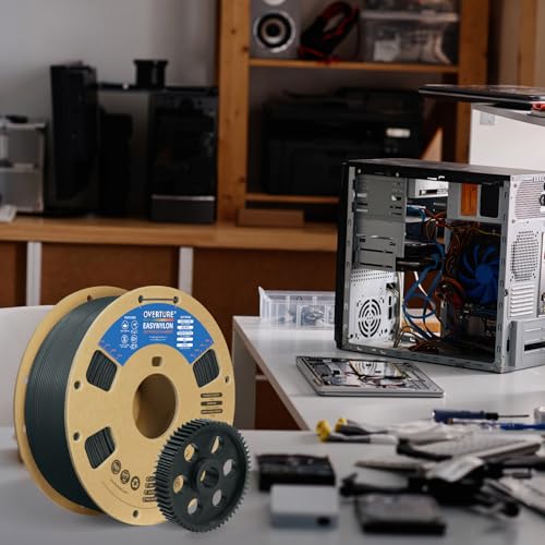 OVERTURE Nylon Filament 1.75mm 3D Printer Filament, Polyamide (PA) 1kg Spool (2.2lbs), Dimensional Accuracy +/- 0.02 mm, Fit Most FDM Printer (Black)