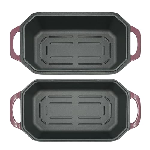 Bread Pan Cast Iron Loaf Pan with Lid Bread Loaf Pan 9x5 Inch Loaf Pan Enameled Cast Iron Sourdough Loaf Pan, DarkCyan