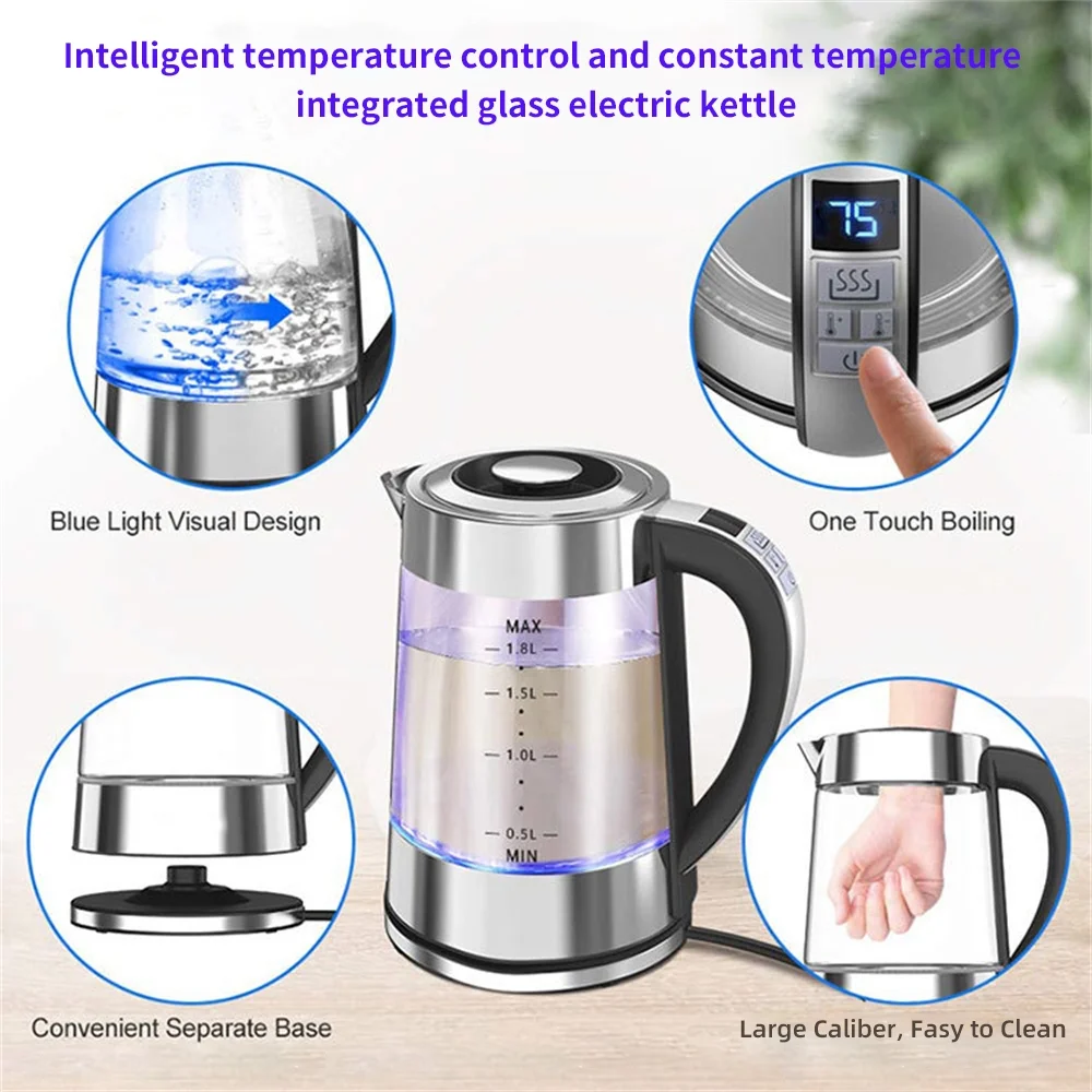 Intelligent Constant Temperature Glass Electric Kettle Household Multifunctional Automatic Power-off Insulation