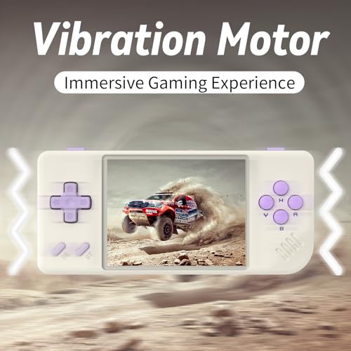 RG28XX Handheld Game Console Retro 2.83-inch Screen Video Game Player 64G TF Card Preinstalled 5000+ Games 3100mAh Battery(Black Transparent)