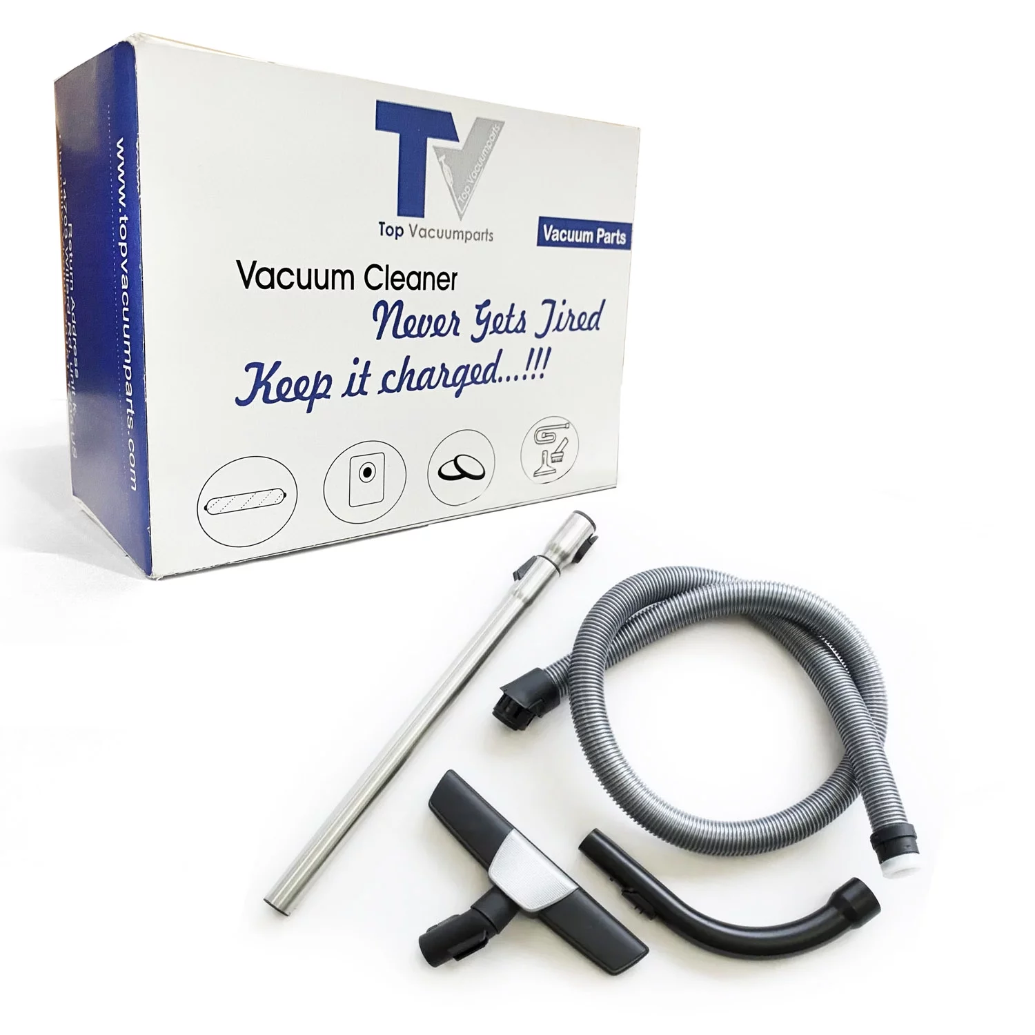 Replacement Part For Miele C2, C3, S8, Extension Hose, Plastic Curved Bent end, Telescopic Wand and floor Brush Attachment Kits (4 PCS)