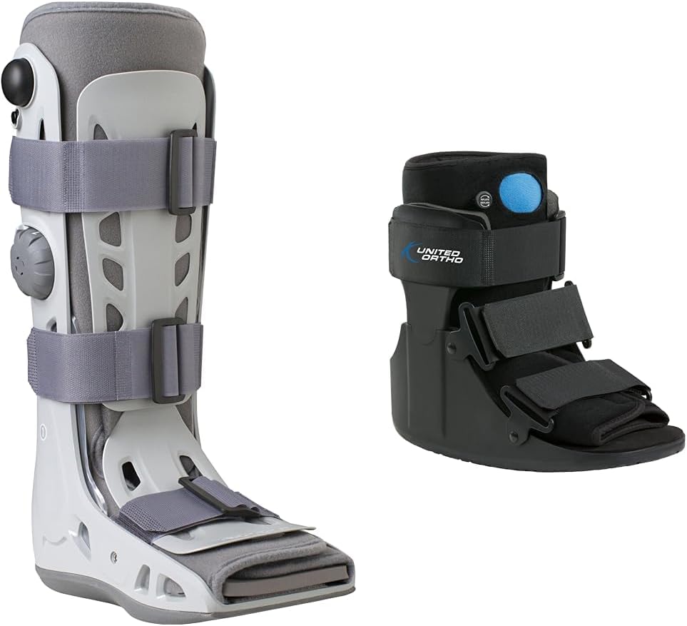 Aircast AirSelect Standard Walker Brace & United Ortho Short Air Cam Walker Fracture Boot, Both Large