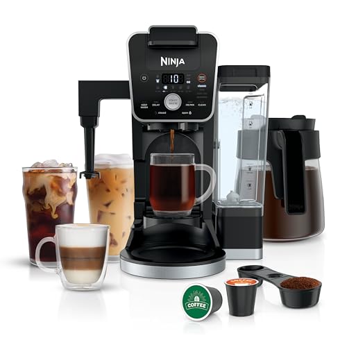 Ninja Hot and Iced Coffee Maker, Single Serve Coffee Maker and Drip Coffee Machine, DualBrew Pro Specialty 12-Cup with K-Cup Combo, Includes Permanent Filter, CFP307