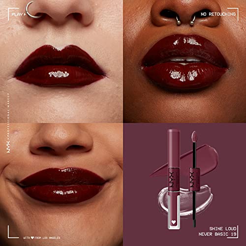 NYX PROFESSIONAL MAKEUP Shine Loud, Long-Lasting Liquid Lipstick with Clear Lip Gloss - Rebel In Red (Warm Red)
