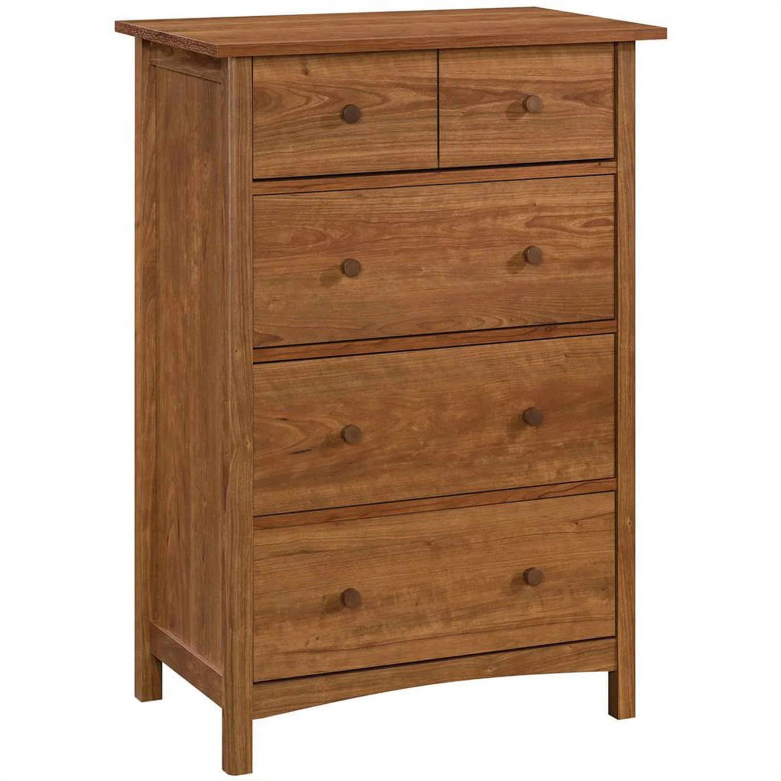 Pemberly Row Engineered Wood 4-Drawer Bedroom Chest in Prairie Cherry