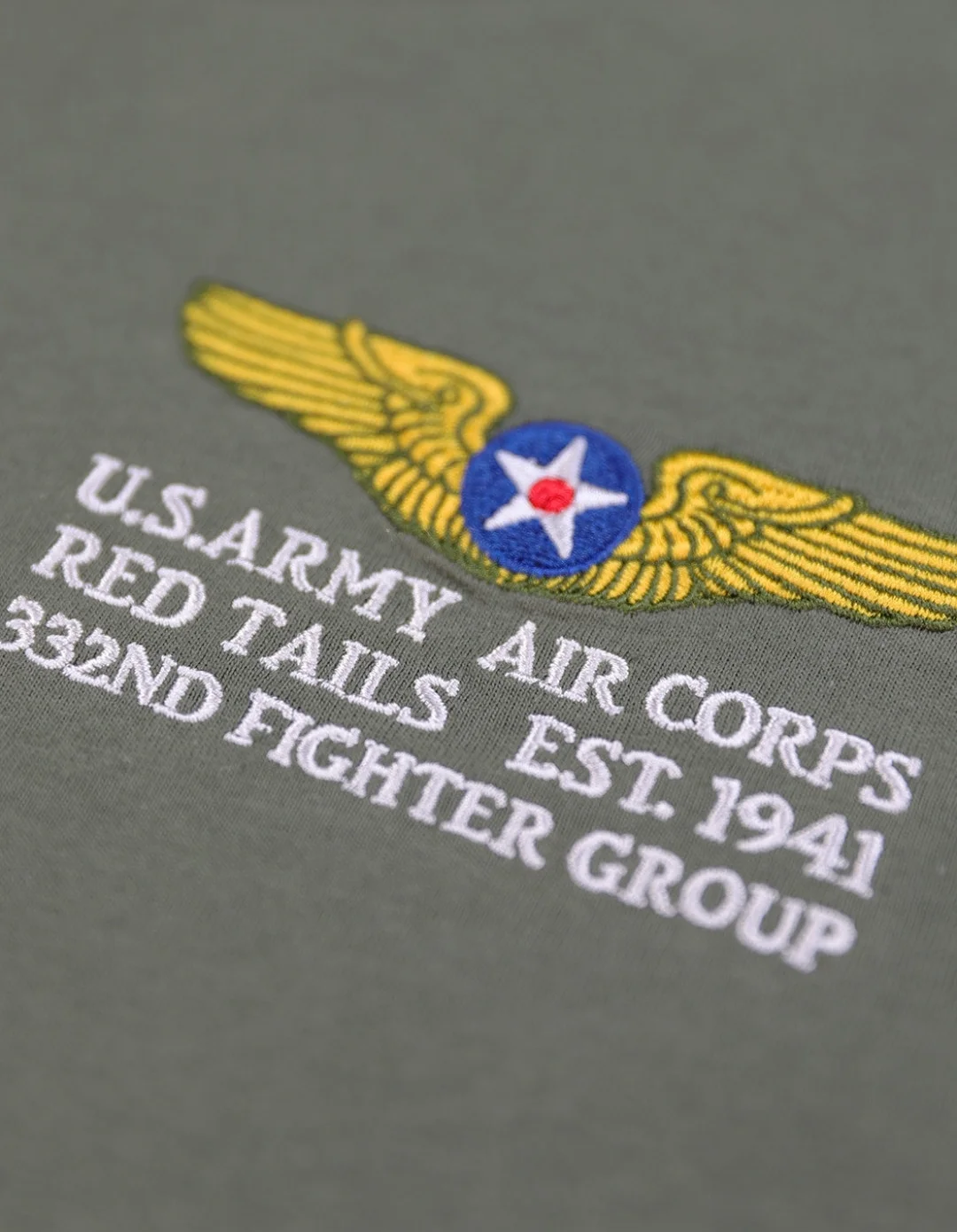 Big Boy Tuskegee Airmen Insignia S2 Mens Long Sleeve Tee [Green - M]