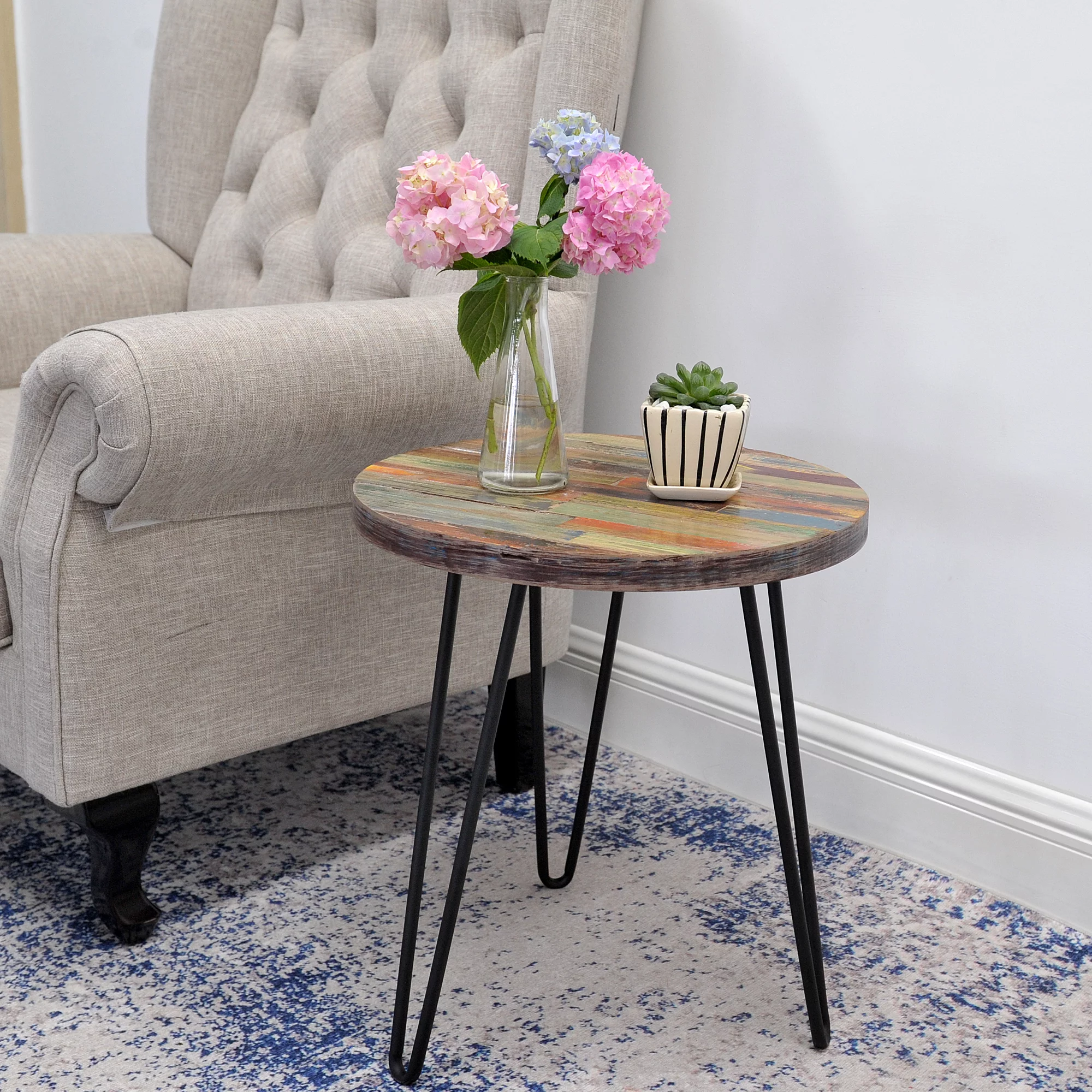 Greenage Reclaimed Wood End Table, 18