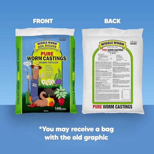 100% Pure Organic Worm Castings Fertilizer, 30-Pounds - Improves Soil Fertility and Aeration for Houseplants, Vegetables, Gardens, and More – OMRI-Listed and Mineral-Dense