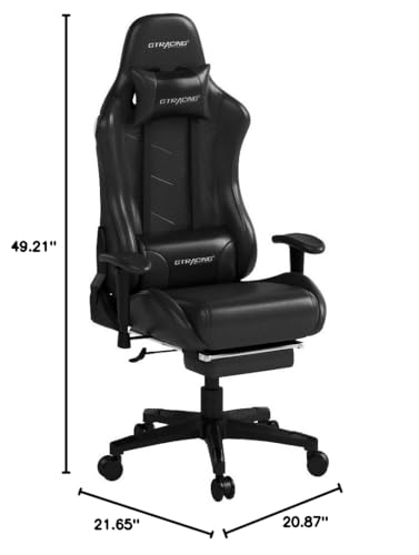 GTRACING Gaming Chair with Footrest Speakers Video Game Chair Bluetooth Music Heavy Duty Ergonomic Computer Office Desk Chair