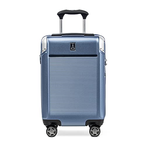 Travelpro Platinum Elite Hardside Expandable Carry on Luggage, 8 Wheel Spinner, TSA Lock, Hard Shell Polycarbonate Suitcase, Metallic Sand, Compact Carry on 20-Inch