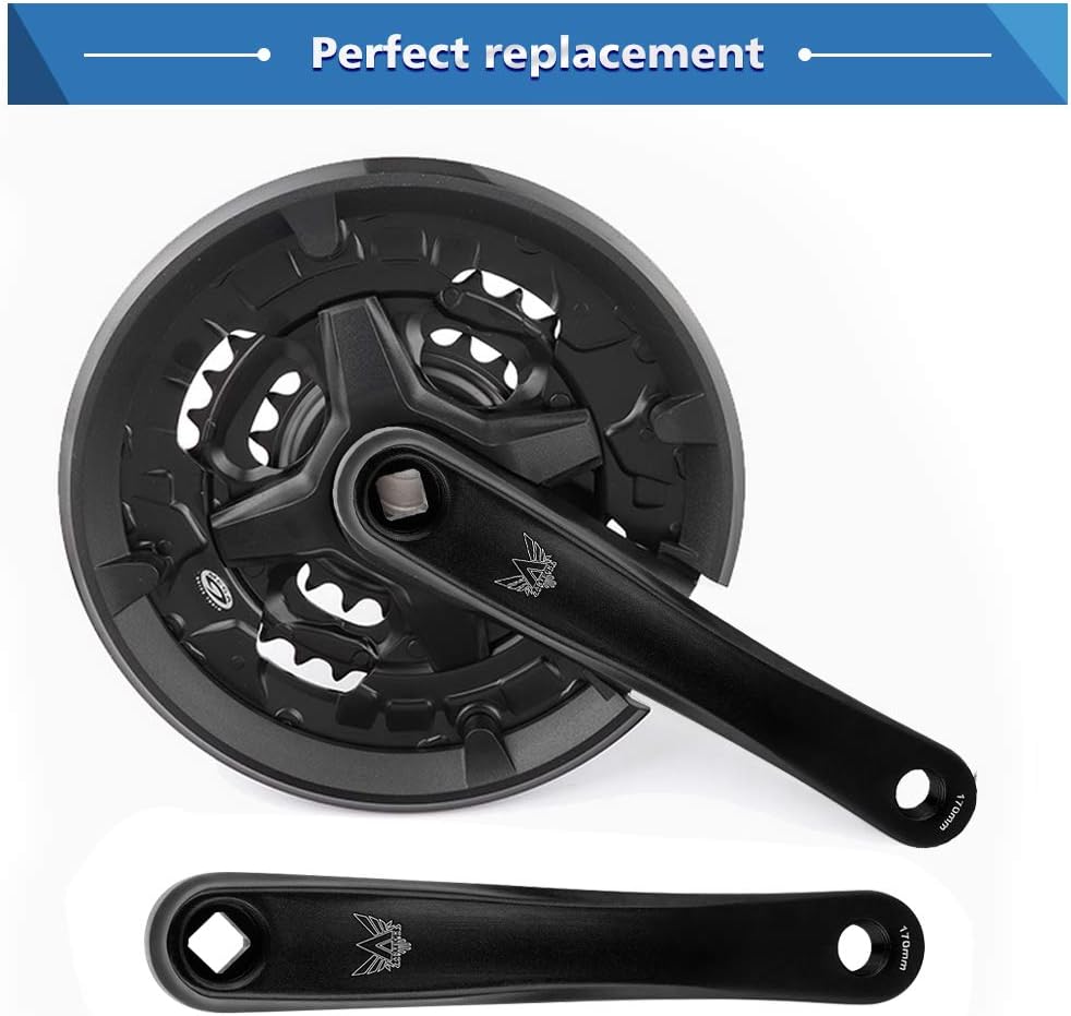 Bike Accessory, Lightweight 170mm Bike Crank Arm Bike Left Crank for Replacement Parts for Various Bicycles(Black, Diamond Hole)