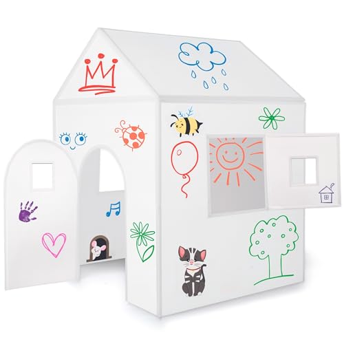 The Washable Playhouse for Kids - Paint Again and Again - ImagiNew Playhome with Working Door and Windows Indoor & Outdoor Backyard - Toddlers Art & Craft playset Outside Activity Play House Toys