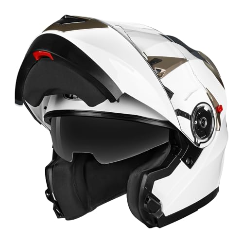 YEMA Modular Motorcycle Helmets, DOT Approved Full Face Motorcycle Helmet with Flip Up Dual Visor, Helmets for Adults Motorcycle Men Women Helmets for Street Scooter ATV E-Bike - YM-925