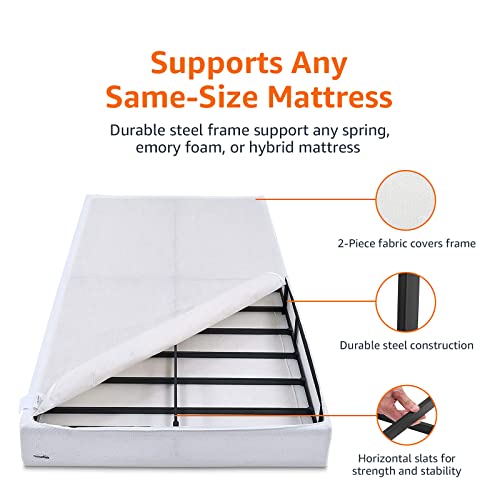 Amazon Basics Smart Box Spring Bed Base, 7-Inch Height Mattress Foundation, Tool-Free Easy Assembly, Queen, 79