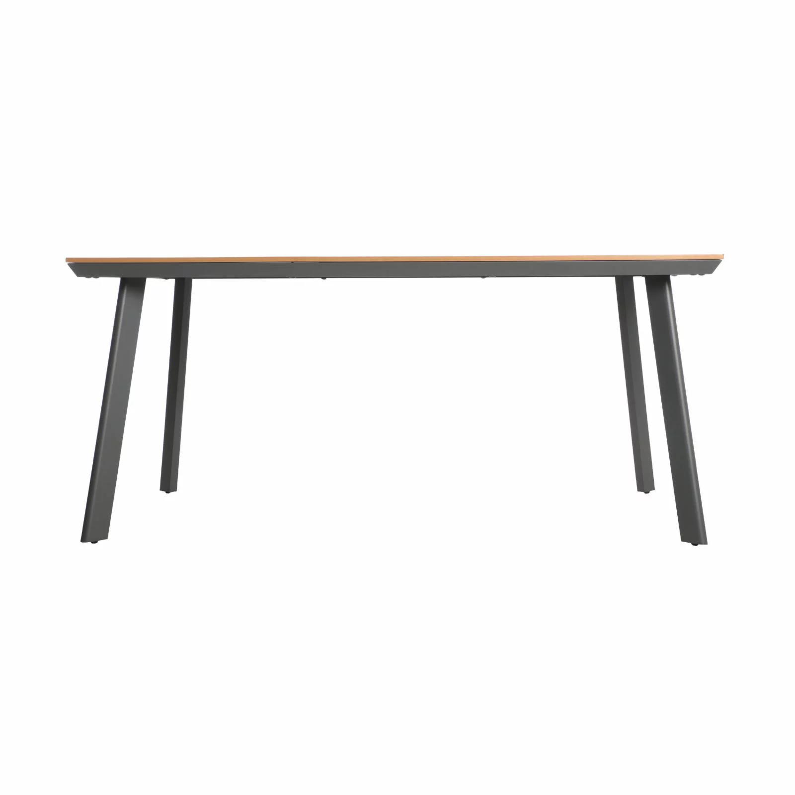 Johansel Outdoor Aluminum and Faux Wood Dining Table - Natural and Gray