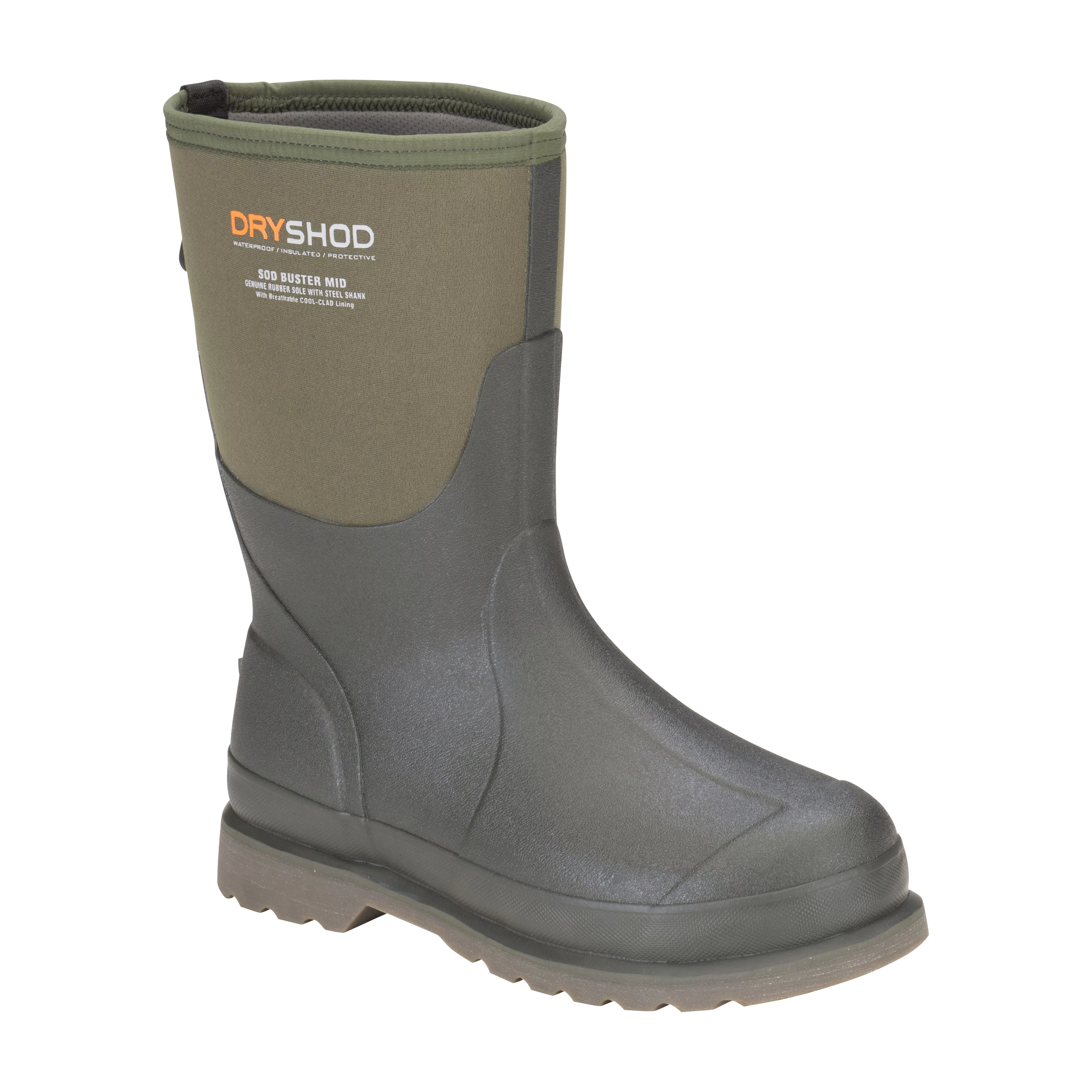 Dryshod Men's Sod Buster Mid Cut Moss/Grey Boot in Size 11