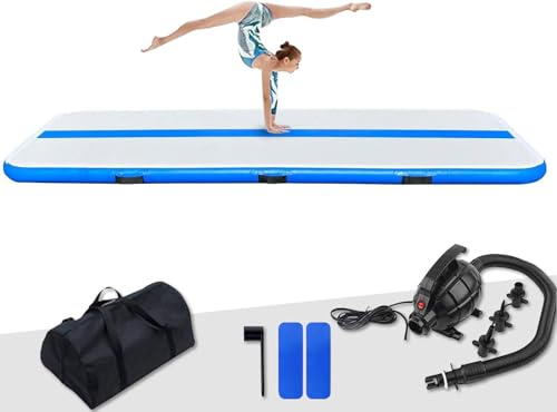 FunWater Inflatable Gymnastics Mat 10ft/13ft Tumble Track Tumbling Mat 4in Thick Gymnastic Mats for Kids with Electric Pump for Home Use/Training/Cheerleading/Gym/Yoga