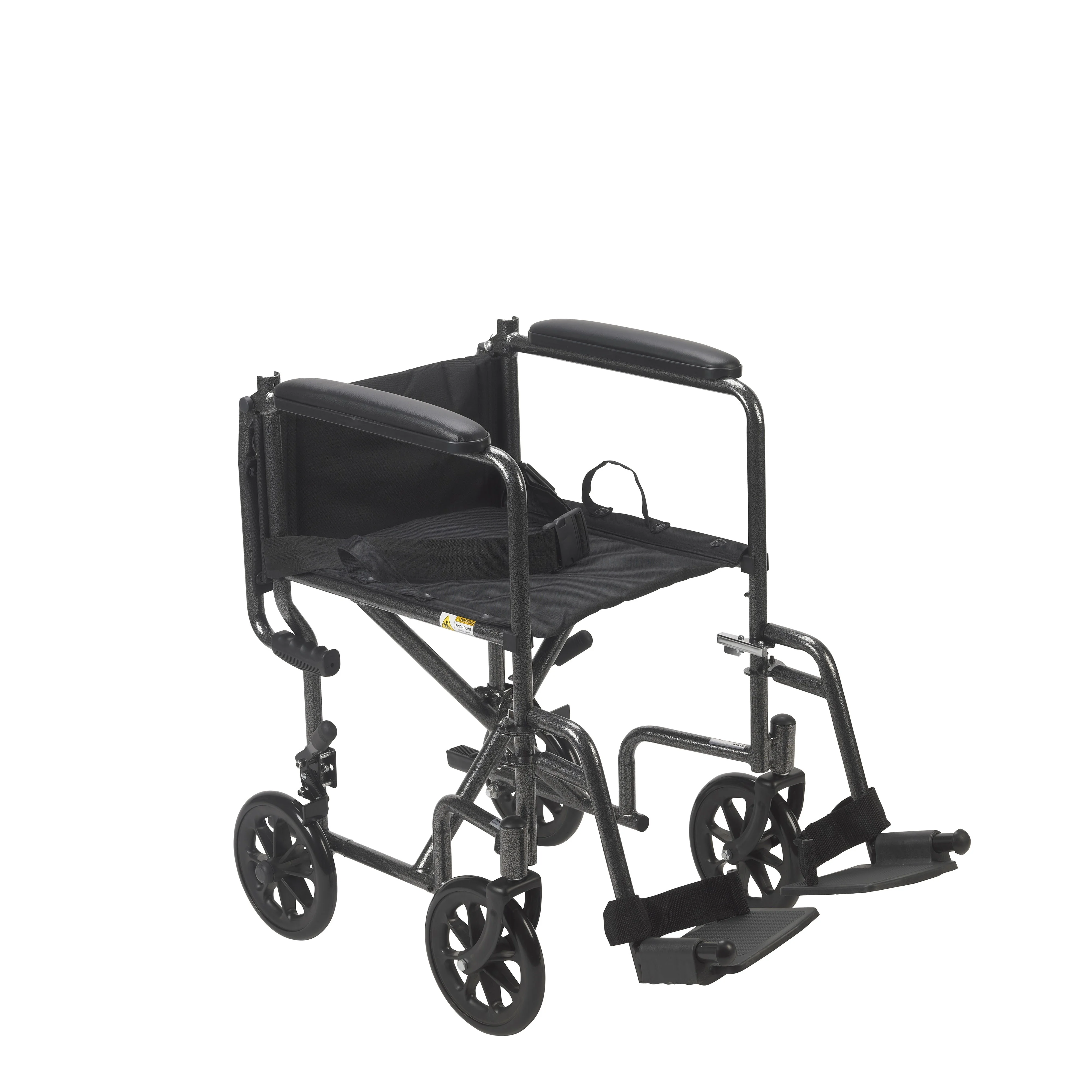 Drive Medical Lightweight Steel Transport Wheelchair, Fixed Full Arms, 19