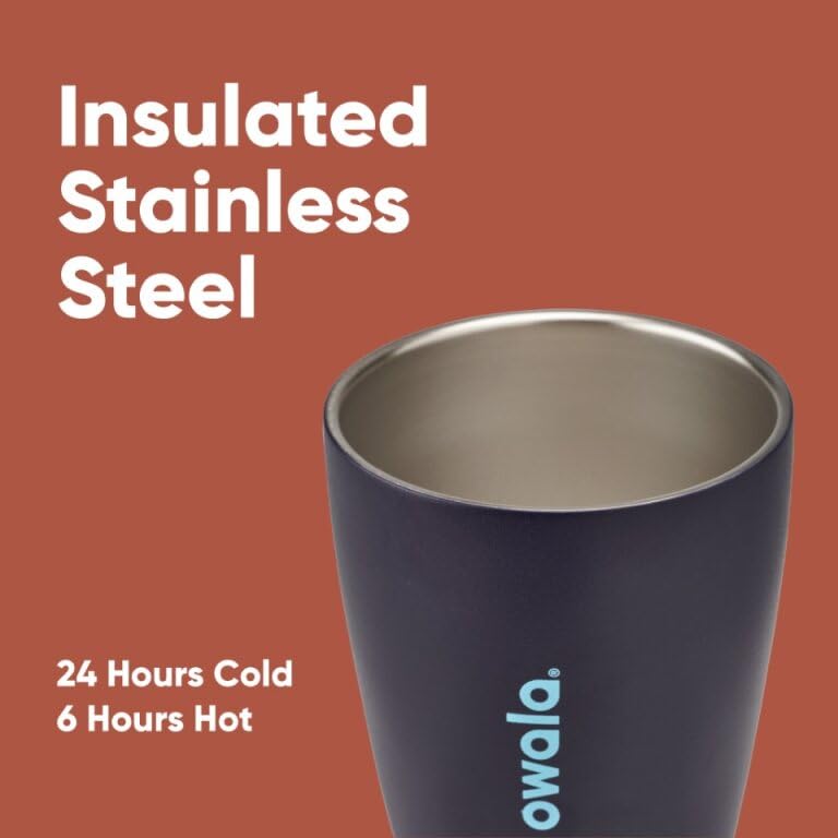Owala SmoothSip Insulated Stainless Steel Coffee Tumbler, Reusable Iced Coffee Cup, Hot Coffee Travel Mug, BPA Free, 20 oz, Navy (Telescope Tales)