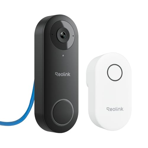 REOLINK Video Doorbell PoE Camera – 2K IP Security Camera Outdoor with Chime V2, 4:3 Aspect Ratio, 180 Degree Diagonal, 2-Way Talk, Plug & Play, Secured Local Storage, No Monthly Fee