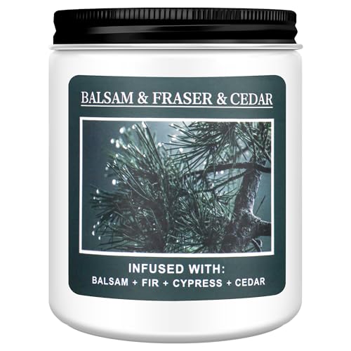 Homsolver Christmas Tree Fir Pine Candles, Christmas Holidays Balsam Candles, Balsam & Fraser & Cedar Scent with 50+ Hours Burning Time, Unique Gifts for Women