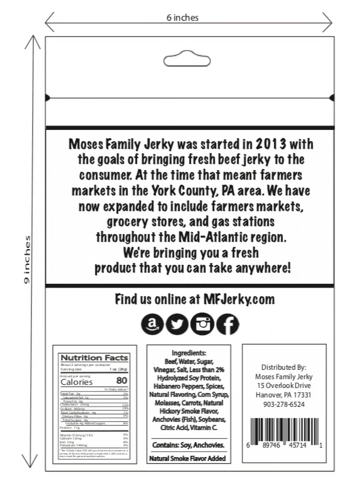 Moses Family Jerky, Spicy Beef Jerky, 2.5 Ounce (Pack of 8), Tender Sliced Meat