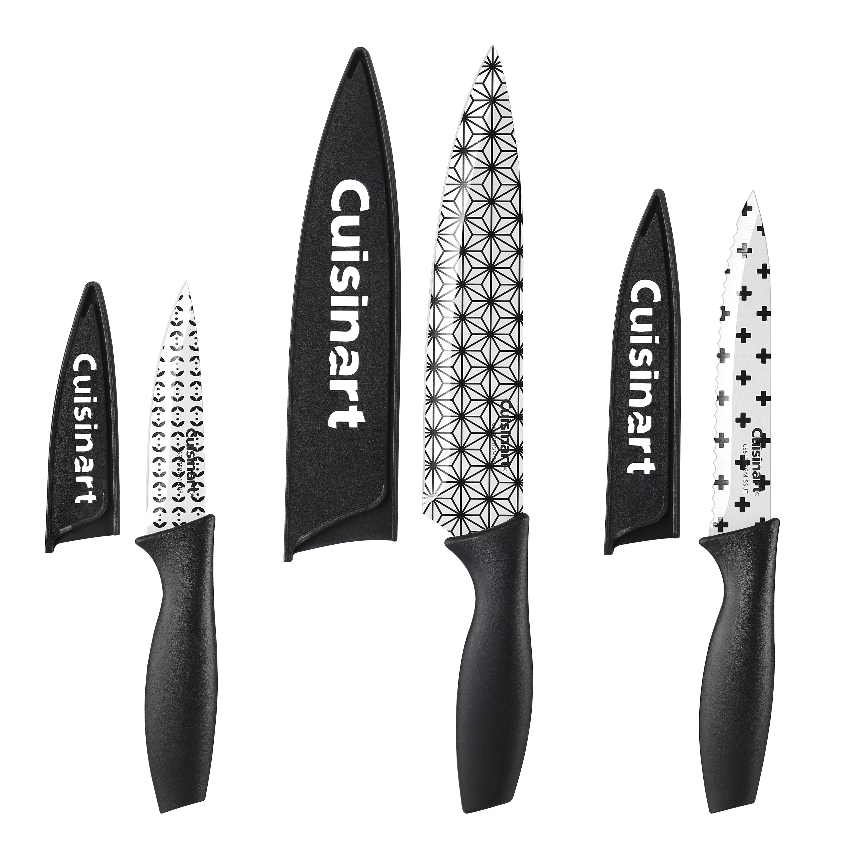 Cuisinart 6pc Printed Color Knife Set, Geometric, C55-6PCSG