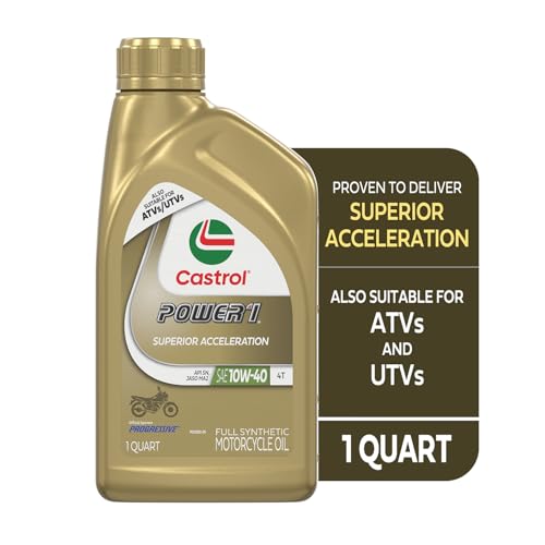Castrol Power1 4T 10W-40 Full Synthetic Motorcycle Oil, 1 Quart, Pack of 6