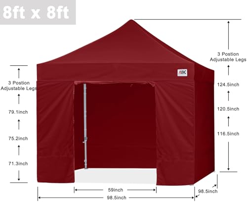 ABCCANOPY Easy Pop Up Canopy Tent with Sidewalls 10x10 Commercial -Series, White