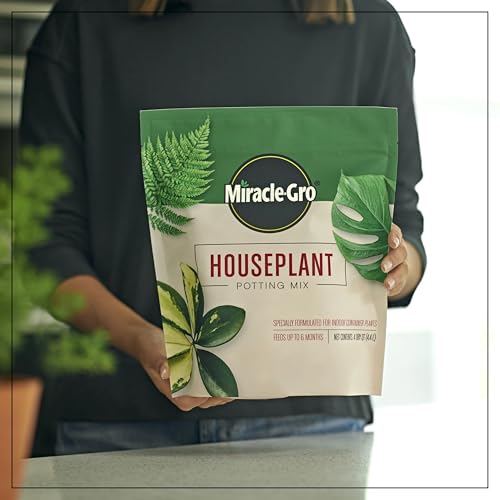 Miracle-Gro Houseplant Potting Mix - Fertilized Soil, Designed to be Less Prone to Gnats, 4 qt. (2-Pack)