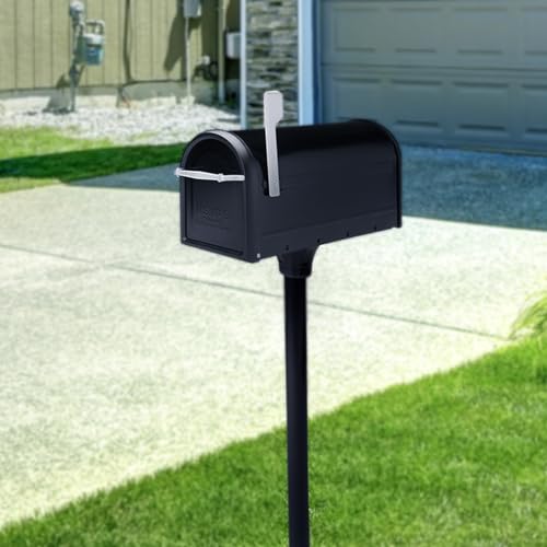 Architectural Mailboxes Chadwick Galvanized Steel Post Mount Mailbox, 8950B-10, Black, Medium Capacity