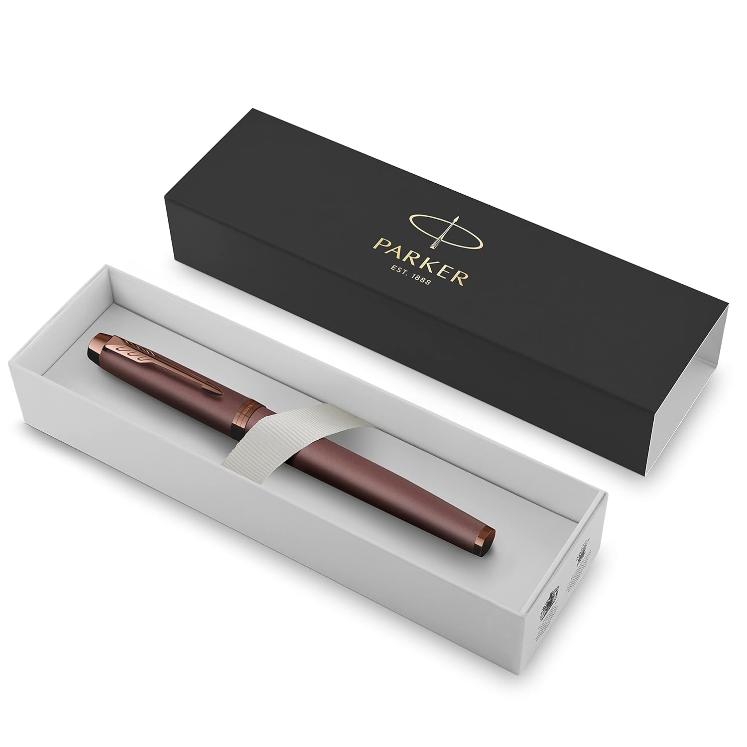 Parker IM Monochrome Fountain Pen | Burgundy Finish and Trims | Medium Point | Blue Ink | Gift Box