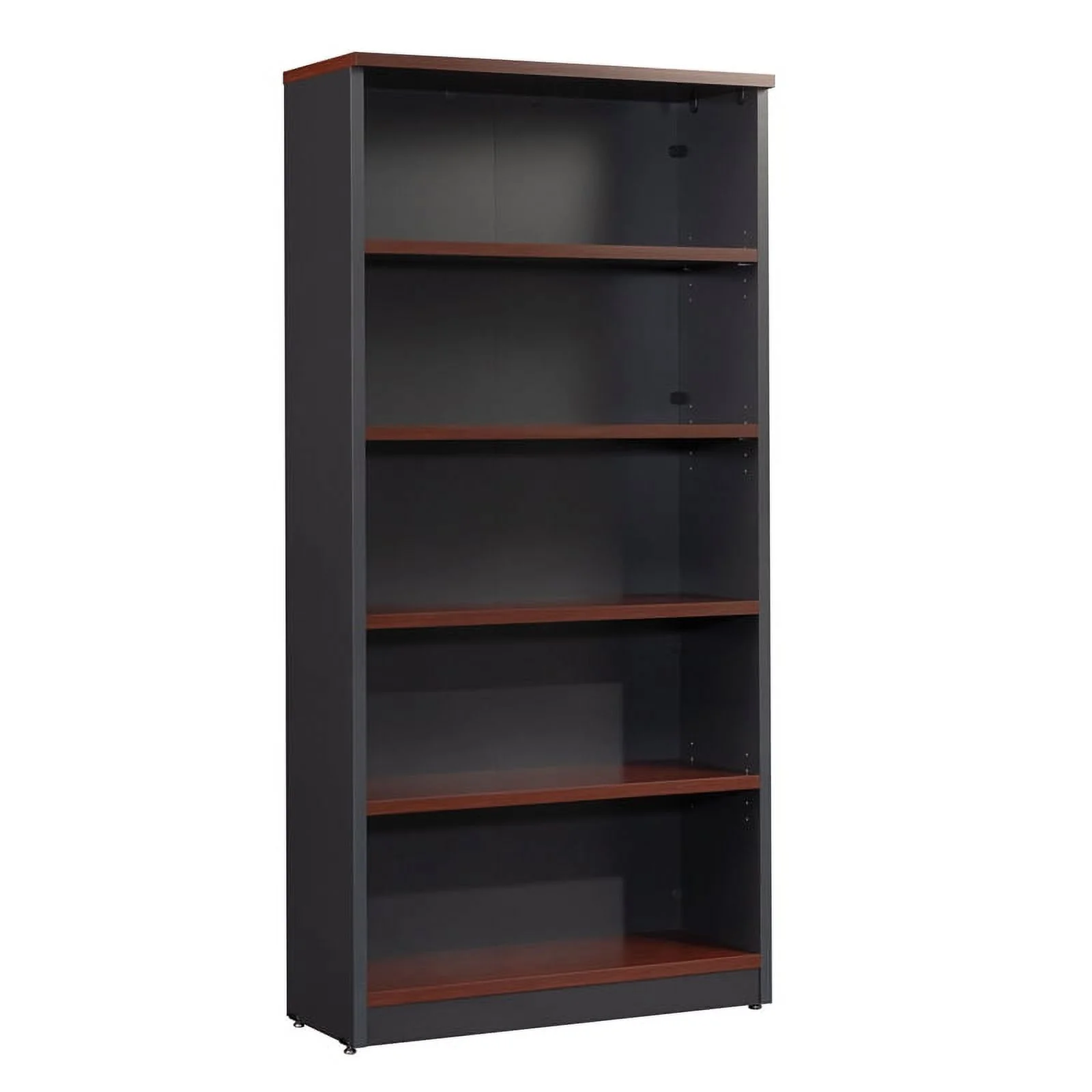 Pemberly Row Engineered Wood 5-Shelf Bookcase in Classic Cherry