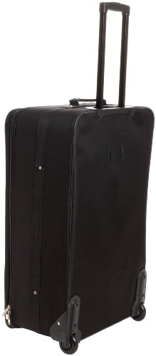 Rockland Journey Softside Upright Luggage Set,Expandable, Lightweight, Black, 4-Piece (14/19/24/28)