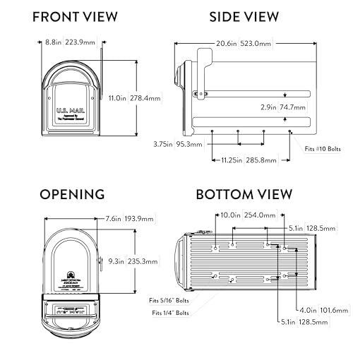 Architectural Mailboxes Barrington Galvanized Steel Post Mount Mailbox, Compatibility Code F, 7900-1B-R-10, Black, Large Capacity