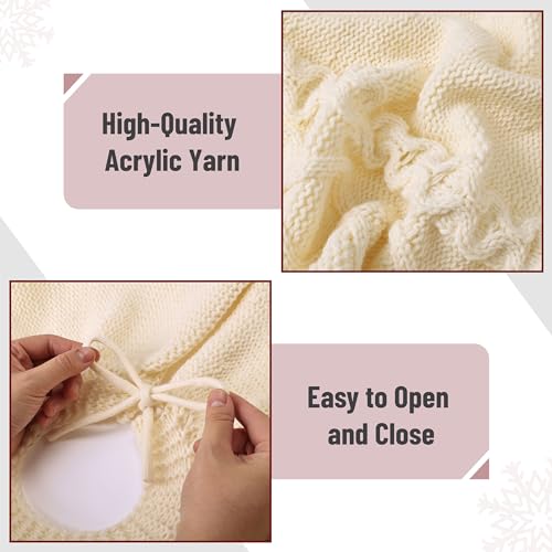 Mr. Pen- Christmas Tree Skirt 48 inches, Knitted Christmas Skirt Tree, Xmas Tree Skirt